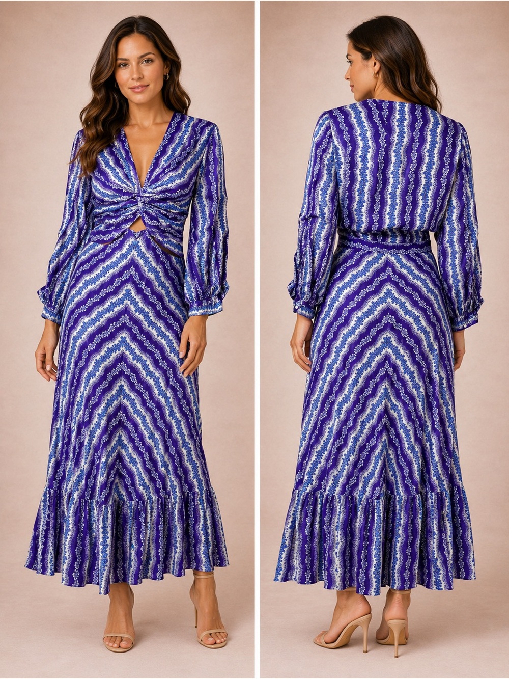 Sandro Purple Twist-Front Maxi Dress